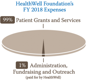 Pie chart of HealthWell Foundation's 2018 expenses.