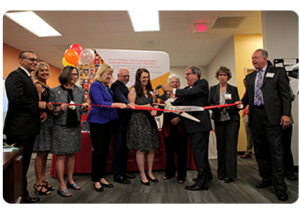 Ribbon-cutting ceremony for HealthWell Foundation Contact Center.