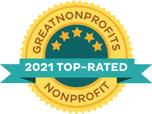 Great Nonprofits 2021 Top-Rated badge in yellow and green.