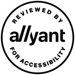 Circular badge from Allyant showing that this website has been reviewed by them for accessibility compliance. 