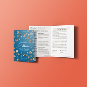 2024 HealthWell Foundation annual report cover opening to reveal the first spread.